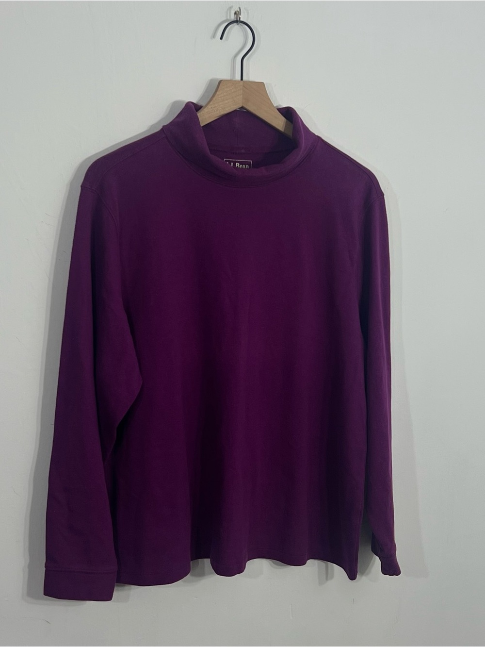 L.L.Bean Purple Turtleneck Long Sleeve 100% Cotton Knit Pullover Top Size 2X